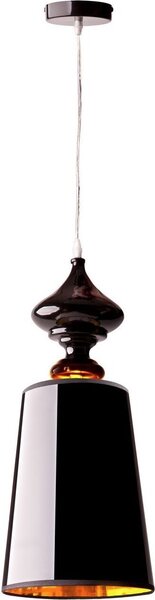 Lampada a sospensione nero oro lucido E27 Ø 19 cm in tessuto lampada a sospensione soggiorno tavolo da pranzo