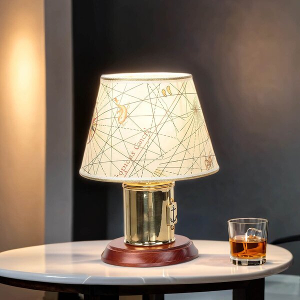 Lampada da comodino 30 cm E27 in ottone crema Lampada da tavolo Art Nouveau