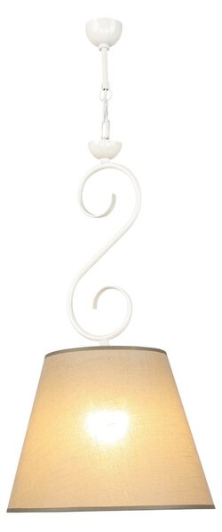 Lampada a sospensione in tessuto casa di campagna beige bianco accogliente E27 ABUELA lampada per sala da pranzo lampada per soggiorno