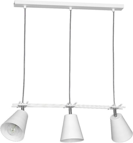 Lampada a sospensione funzionale (profondità fino a: 0,8 m, a 3 luci, moderna, in bianco, paralume a imbuto) faretto a sospensione per la sala da pranzo lampada a sospensione lampada a sospensione lampada a sospensione lampada a sospensione
