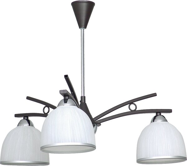 Plafoniera moderna "Avia" nero bianco cromo vetro metallo 3 luci soffitto soggiorno corridoio