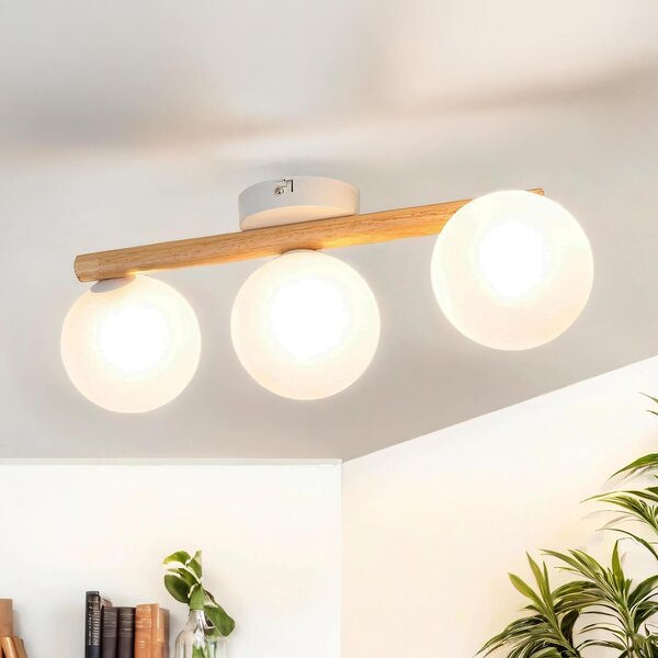 Plafoniera vetro metallo G9 legno luce bianca 3 luci plafoniera moderna allungata