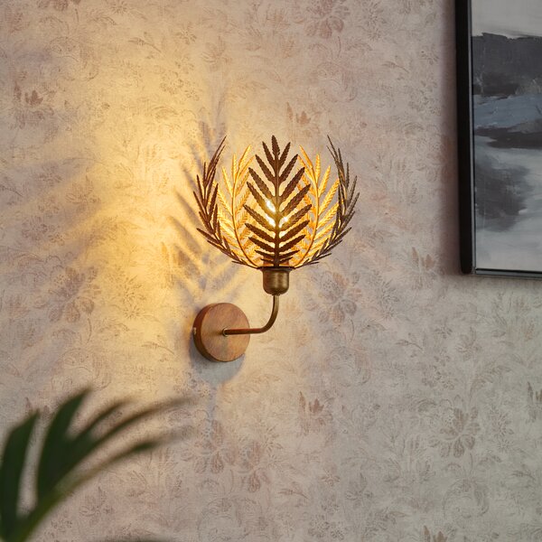 Lampada da parete vintage oro 26,5 cm - Botanica