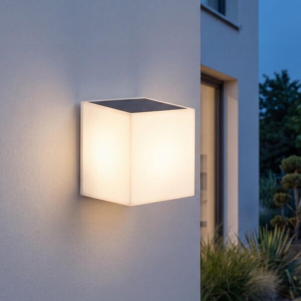 Applique LED da esterno sensore di movimento solare IP65 4000 K bianco neutro 1000 lm bianco quadrato moderno