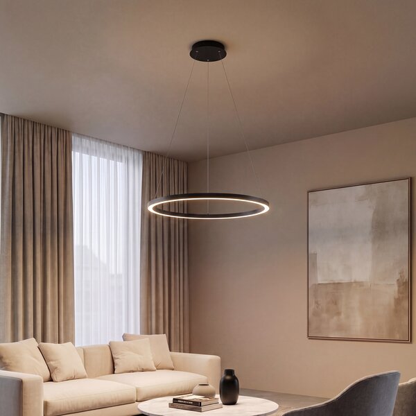Lampada a sospensione nera 80 cm con LED a 3 livelli di dimmerazione - Girello