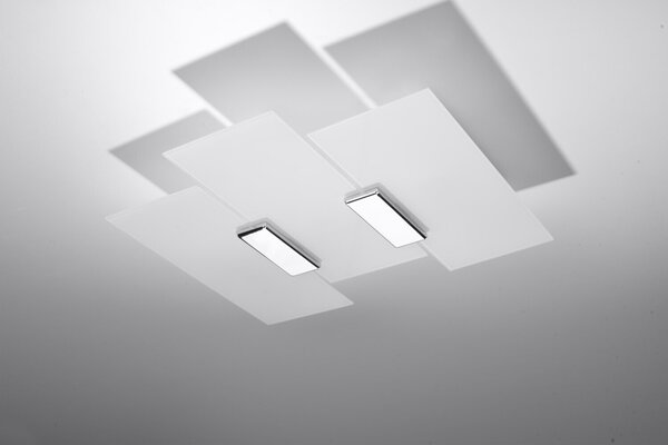 Plafoniera moderna "Veronica" cromo vetro bianco 3 luci soffitto soggiorno camera da letto corridoio