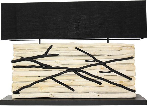 Lampada da tavolo di design con paralume in tessuto driftwood lungo 80 cm realizzato a mano Lampada da tavolo unica per il soggiorno e la camera da letto
