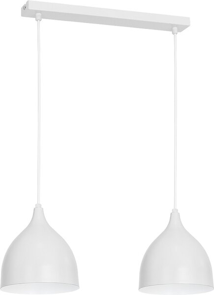 Lampada a sospensione moderna "Noak Young" in metallo grigio a 2 luci soggiorno sala da pranzo tavolo da pranzo