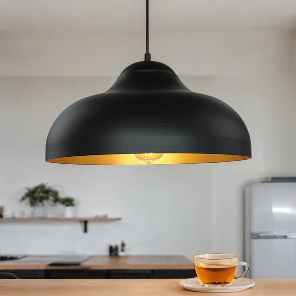 Lampada a sospensione oro nero Ø 40 cm E27 metallo sala da pranzo cucina luce a sospensione