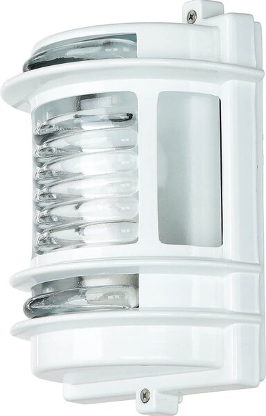Lampada da parete per esterni E27 IP64 vetro ottone H: 22 cm bianco Luce esterna casa giardino