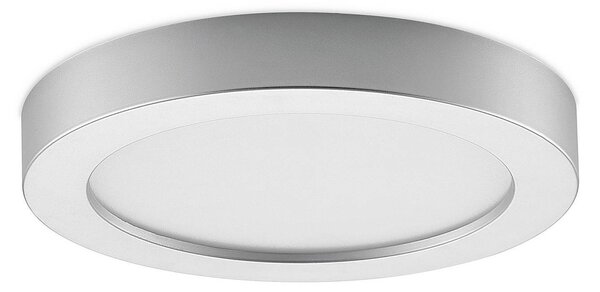Prios Plafoniera LED Edwina, argento, 25 cm, CCT, IP44