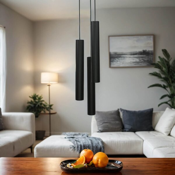 Luce a sospensione GU10 Ø 20 cm Metallo nero Luce a sospensione moderna