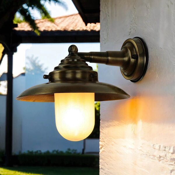 Lampada da parete per esterni IP64 E27 in ottone massiccio luce da parete per esterni marittima casa giardino