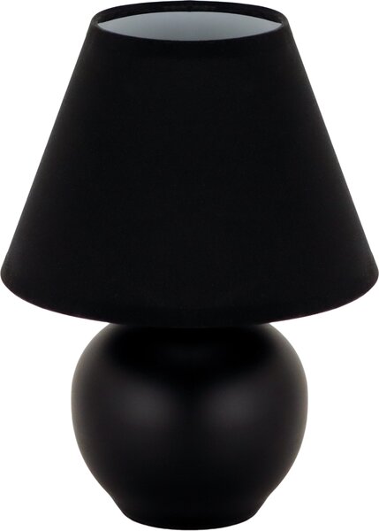 Lampada da tavolo in tessuto ceramico E14 24 cm nero rotonda moderna in Vetroceramica