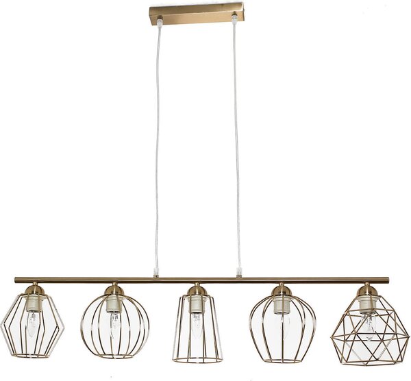 Lampada a sospensione per tavolo da pranzo in ottone Lampada a sospensione in metallo a 5 luci per sala da pranzo