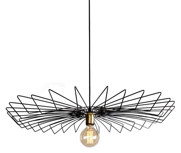 Lampada a sospensione con paralume rotondo in filo metallico nero Ø 78,5 cm lampada a sospensione da cucina luce a sospensione tavolo da pranzo
