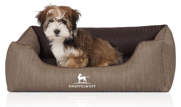 Lettino ortopedico per cani Outlander in Pelle finta L marrone naturale con trapuntatura a laser