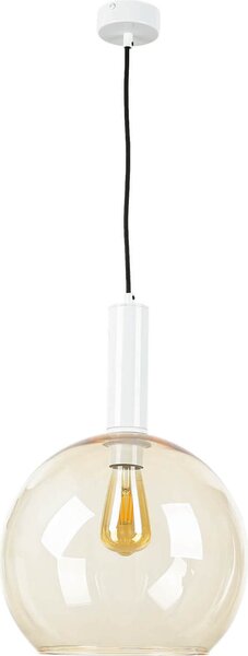 Versatile lampada a sospensione LYSITOS paralume in vetro ambrato lampada a globo rotonda retrò cucina sala da pranzo