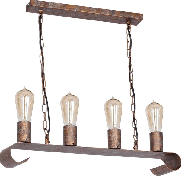 Lampada a sospensione vintage shabby 60cm lunga ruggine-marrone in metallo soggiorno tavolo da pranzo luce a sospensione TOM