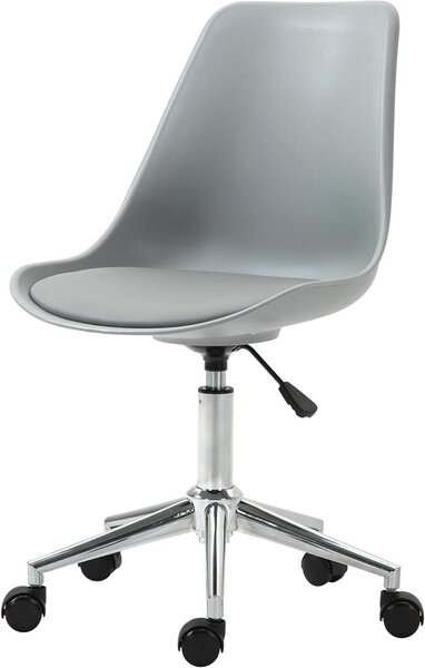 Sedia da scrivania per bambini - Sedia girevole con schienale avvolgente - Ideale per lo studio - Regolabile in altezza in modo continuo - Altezza: 96 cm - Grigia