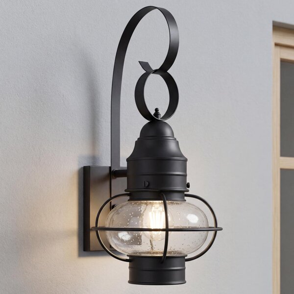 Lampada da parete per esterni giardino cortile IP23 nero E27 vetro metallo lampada da parete esterna vintage