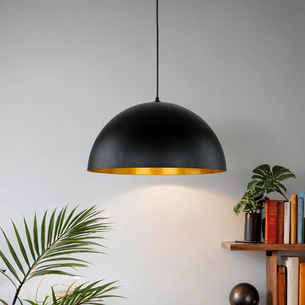 Lampada a sospensione oro nero rotonda Ø 50 cm regolabile in altezza E27 lampada a sospensione sala da pranzo cucina