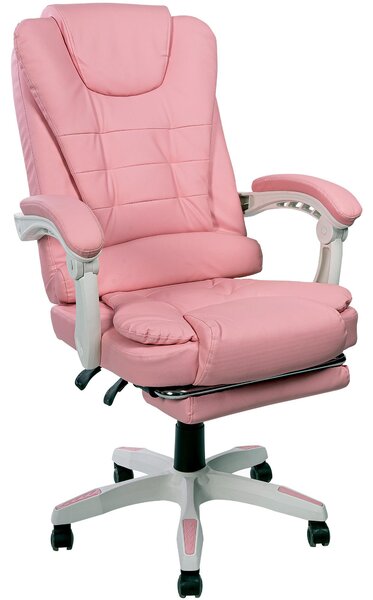 Sedia da scrivania di design, sedia da ufficio, sedia da corsa, poltrona direzionale con poggiapiedi, colore: rosa