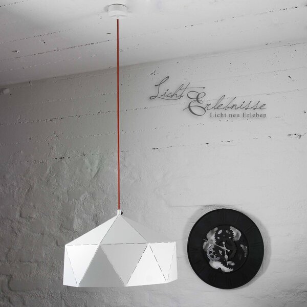 Lampada a sospensione moderna DIAMOND metallo bianco E27 Ø44cm lampada a sospensione rotonda sala da pranzo tavolo da pranzo