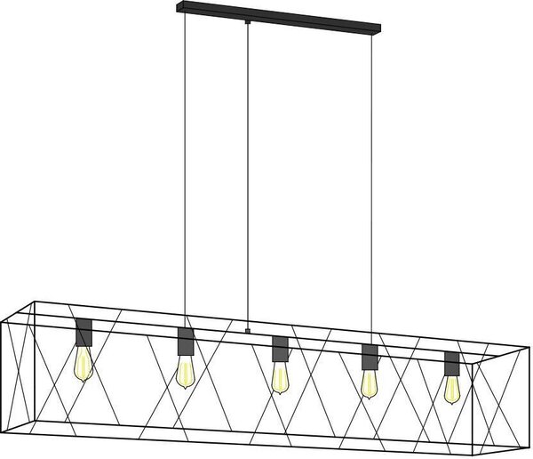 Lampada a sospensione nera FRAME metallo moderno 5 luci a sospensione soggiorno sala da pranzo tavolo da pranzo