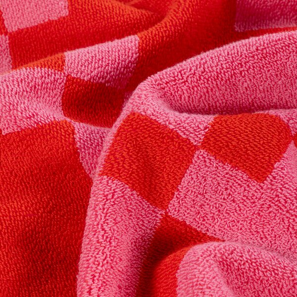 Telo Mare 100X180 Pixel Toys 1 PINK/RED Cotone Caleffi