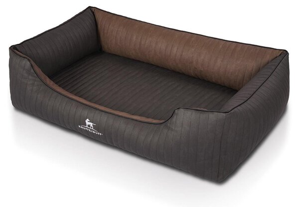 Cuccia per cani Memory Outback in ecopelle trapuntata al laser, taglia XL, colore nero-marrone