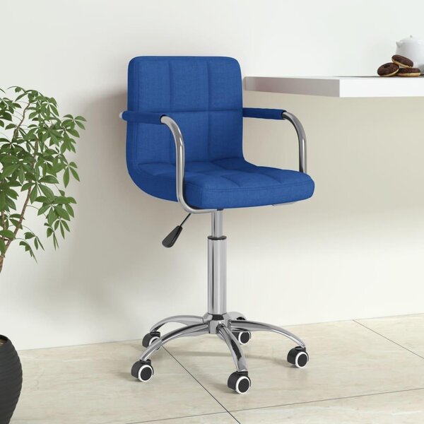 VidaXL Sedia da ufficio girevole in tessuto blu