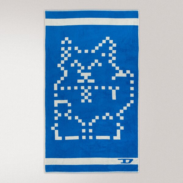 Telo Mare 100X180 Pixel Toys 2 BLUE Cotone Caleffi