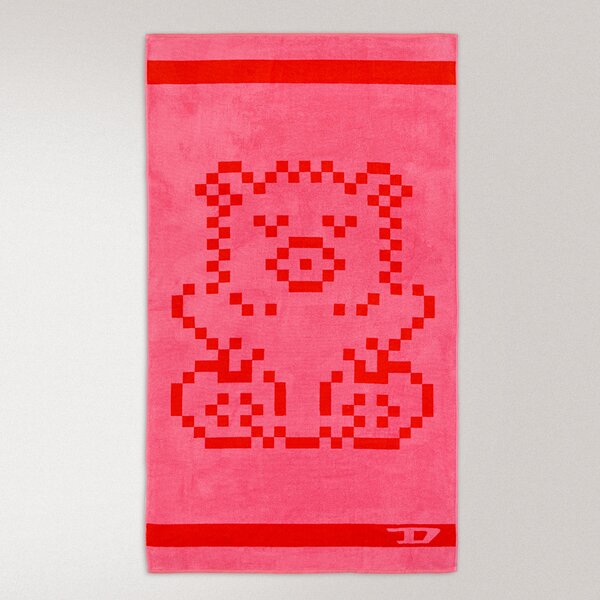 Telo Mare 100X180 Pixel Toys 3 PINK/RED Cotone Caleffi
