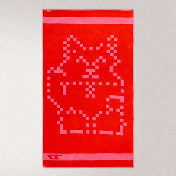 Telo Mare 100X180 Pixel Toys 2 PINK/RED Cotone Caleffi