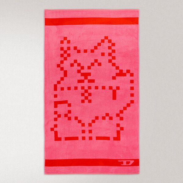 Telo Mare 100X180 Pixel Toys 2 PINK/RED Cotone Caleffi