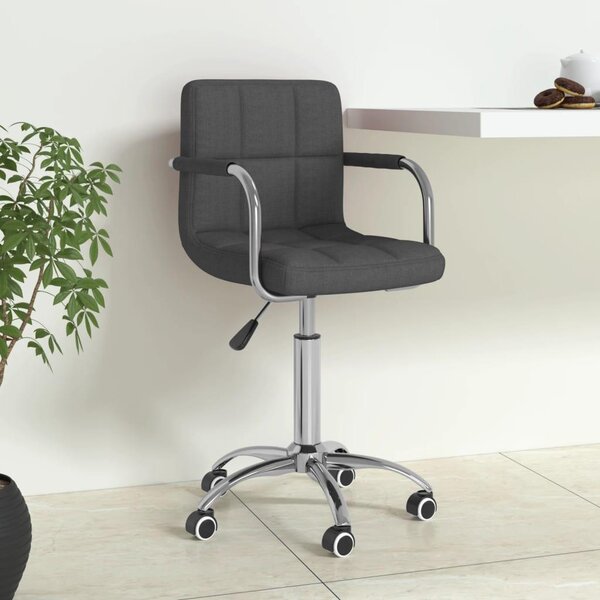 VidaXL Sedia da ufficio girevole in tessuto grigio scuro