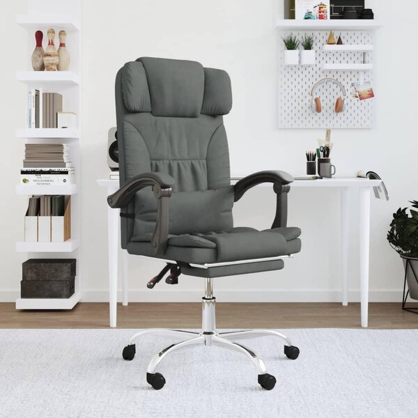 Sedia da ufficio con funzione massaggio in tessuto grigio scuro