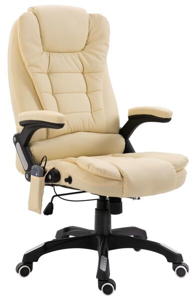 Sedia da ufficio massaggiante in Pelle finta crema