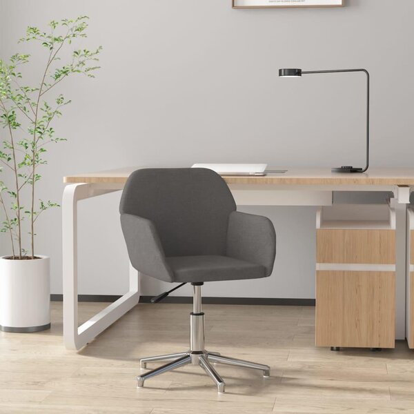 Sedia da ufficio girevole in tessuto grigio chiaro