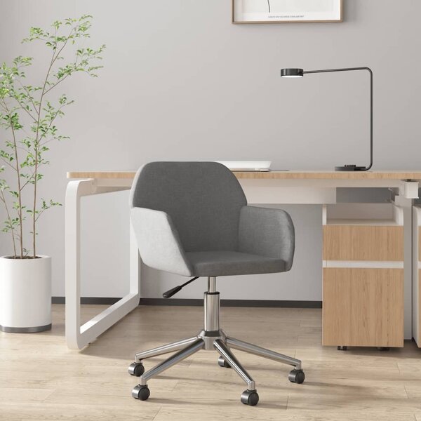 Sedia da ufficio girevole in tessuto grigio chiaro