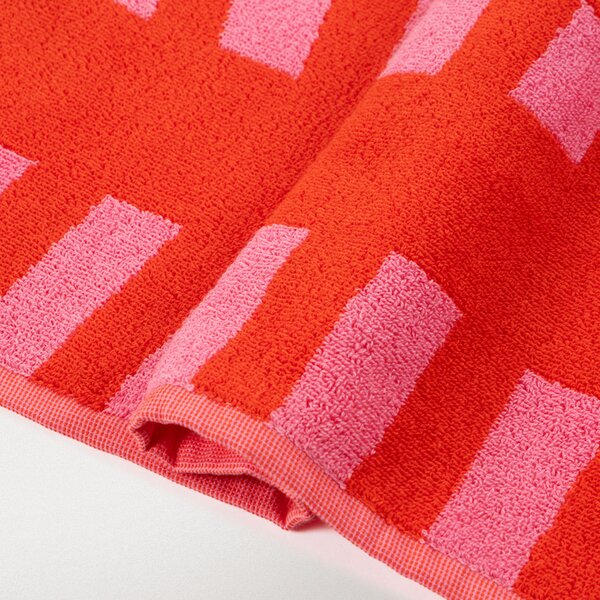 Telo Mare 100X180 Stripes PINK/RED Cotone Caleffi