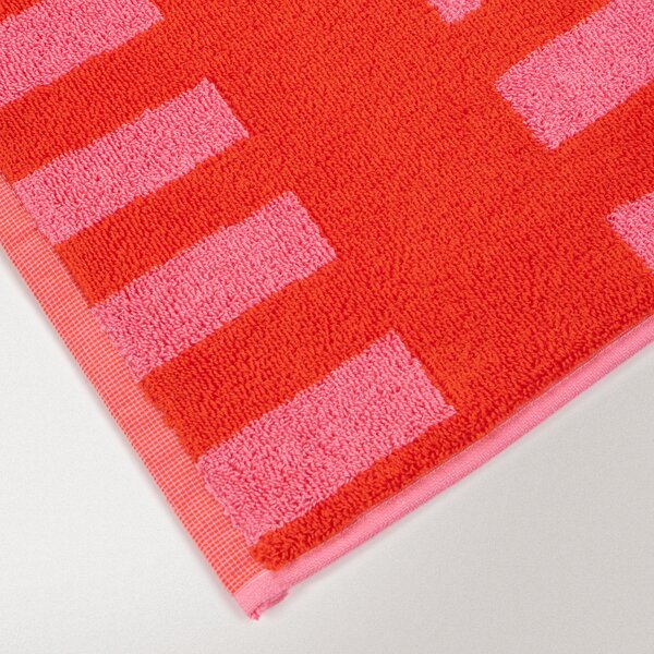 Telo Mare 100X180 Stripes PINK/RED Cotone Caleffi