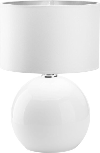 Lampada da tavolo in vetro tessuto bianco argento E27 54 cm interruttore lampada da tavolo moderna lampada da soggiorno comodino