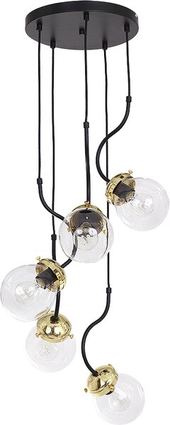 Lampada a sospensione vintage "Natan" in ottone vetro metallo a 5 luci lampada a sospensione soggiorno sala da pranzo tavolo da pranzo