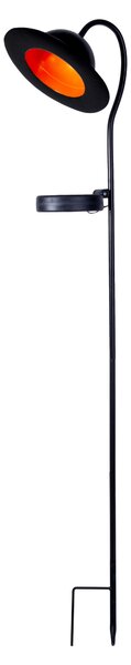 Lampada solare a LED, effetto luminoso, batteria integrata, colore nero, altezza 86 cm