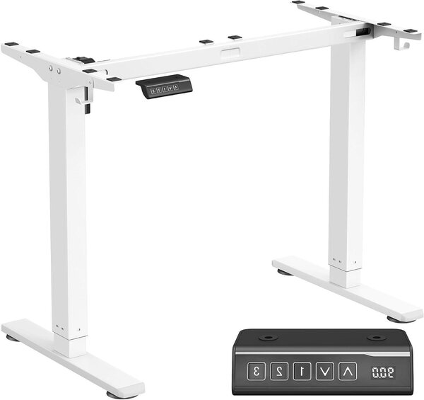 Struttura regolabile per scrivania elettrica - Scrivania regolabile - Comfort per il lavoro - Funzione di memoria - Altezza regolabile da 72 a 120 cm - Bianco opaco