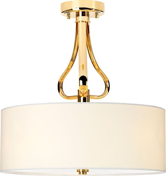 Plafoniera IP44 Crema Oro G9 3000 K 960 lm Tessuto Metallo Moderna Plafoniera