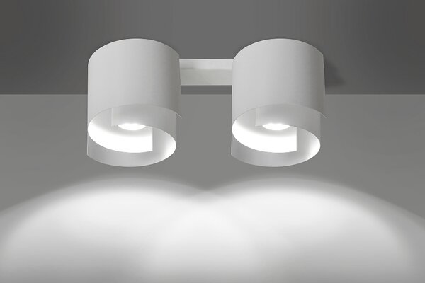 Plafoniera metallo bianco 2x GU10 40 cm di larghezza lampada da soffitto design moderno soggiorno corridoio