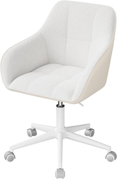 Sedia da ufficio - Sedia girevole - Sedia per scrivania - Seduta confortevole - Schienale ergonomico - Capacità di carico: 150 kg - Colore: crema grigio